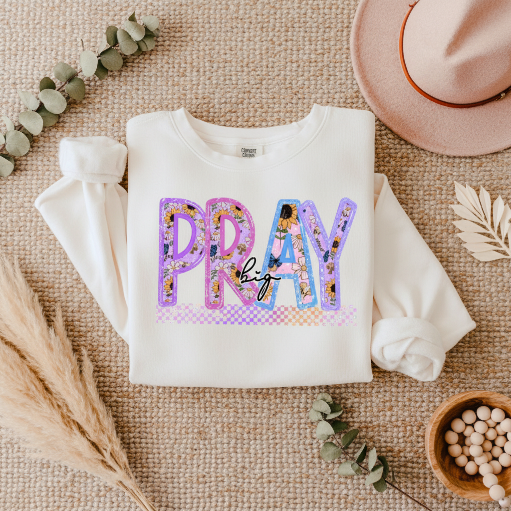 Long Sleeve Floral Pray Shirt